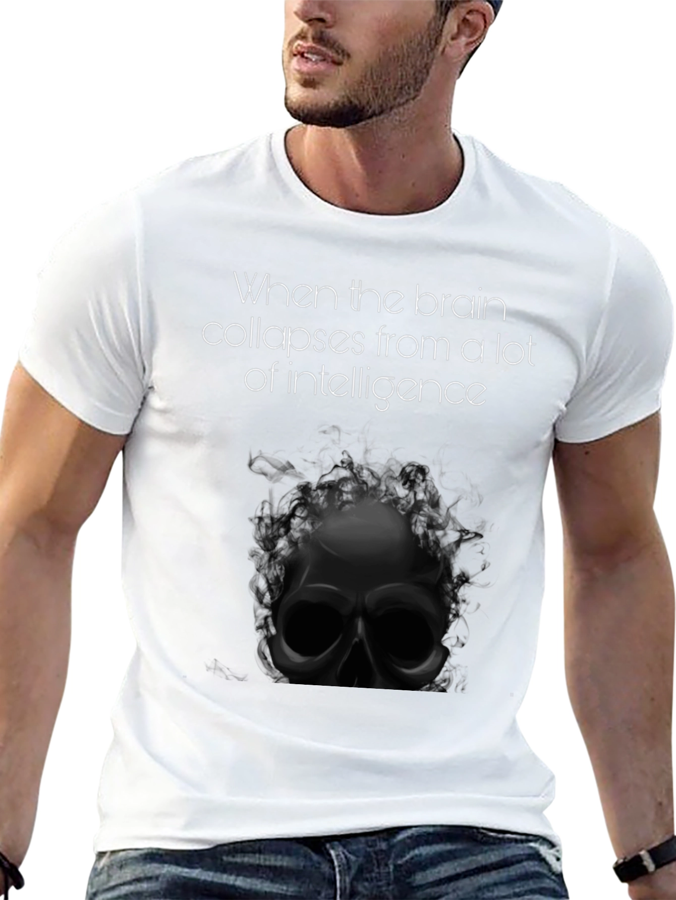 Intelligence Overload Tee - Skull Graphic T-Shirt