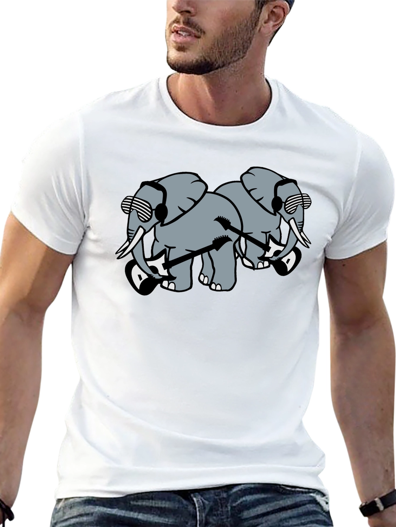 Cool Elephant Band T-Shirt - Black