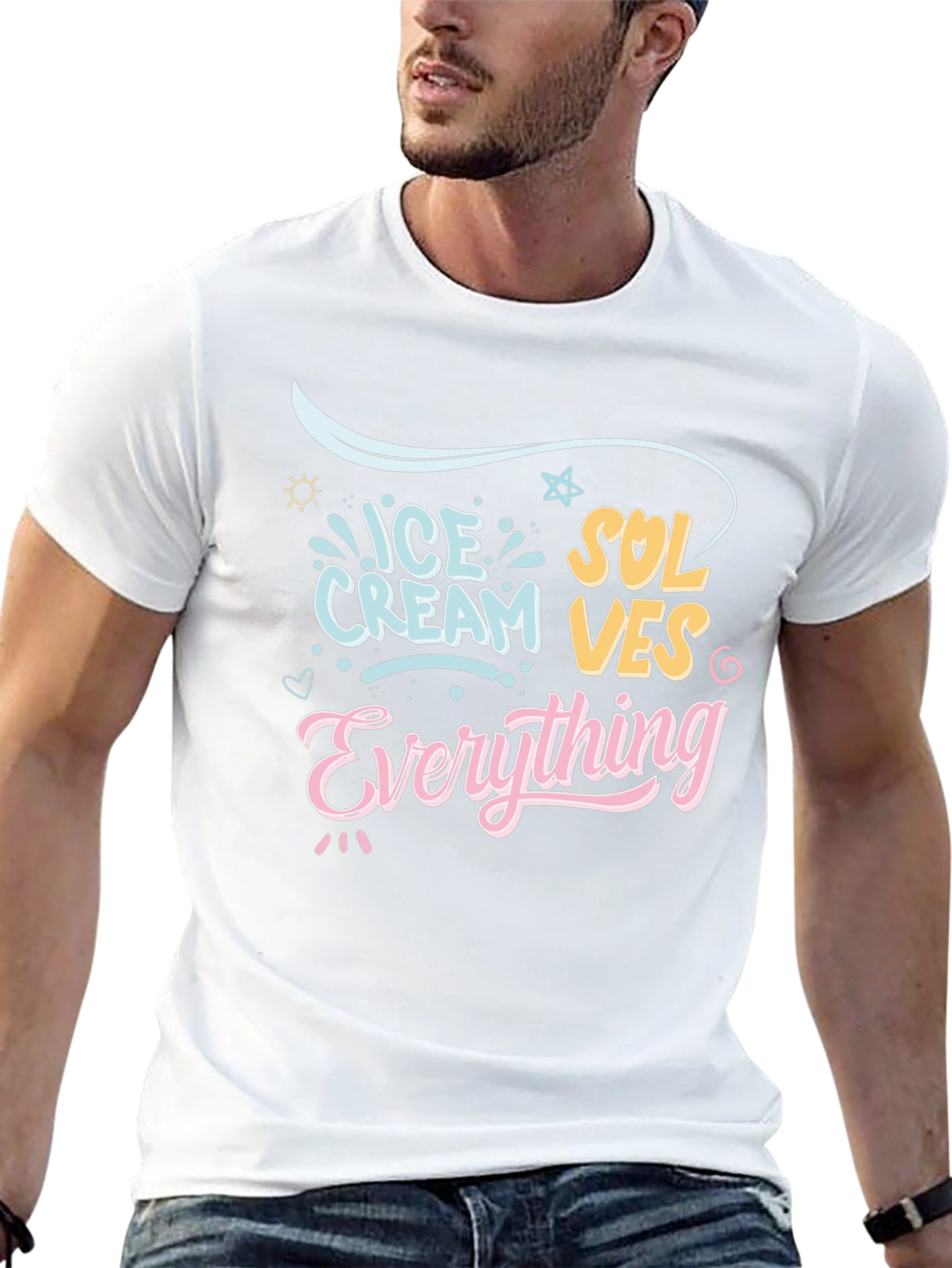 Ice Cream Solves Everything Graphic T-Shirt