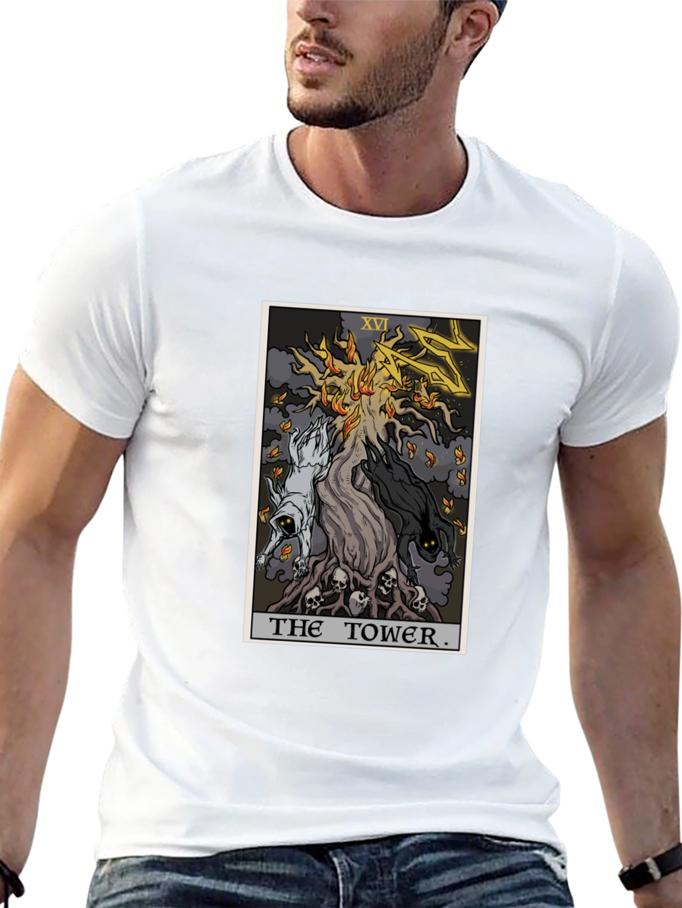 The Tower Tarot Card T-Shirt