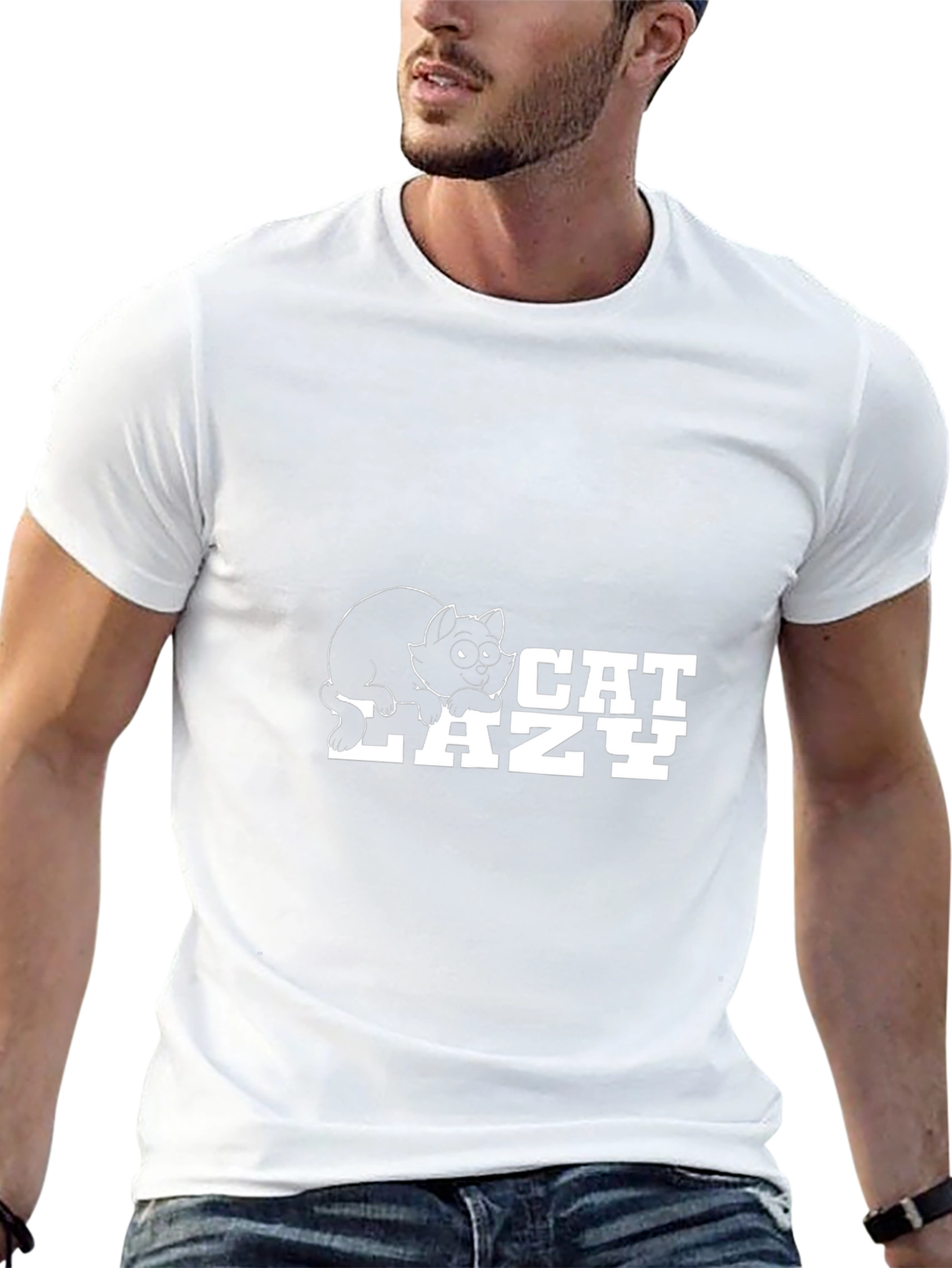 Lazy Cat Graphic T-Shirt - Soft Cotton Tee