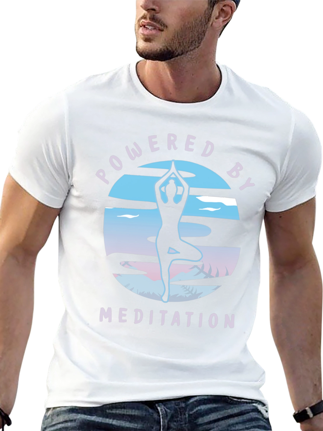 Powered by Meditation Black T-Shirt