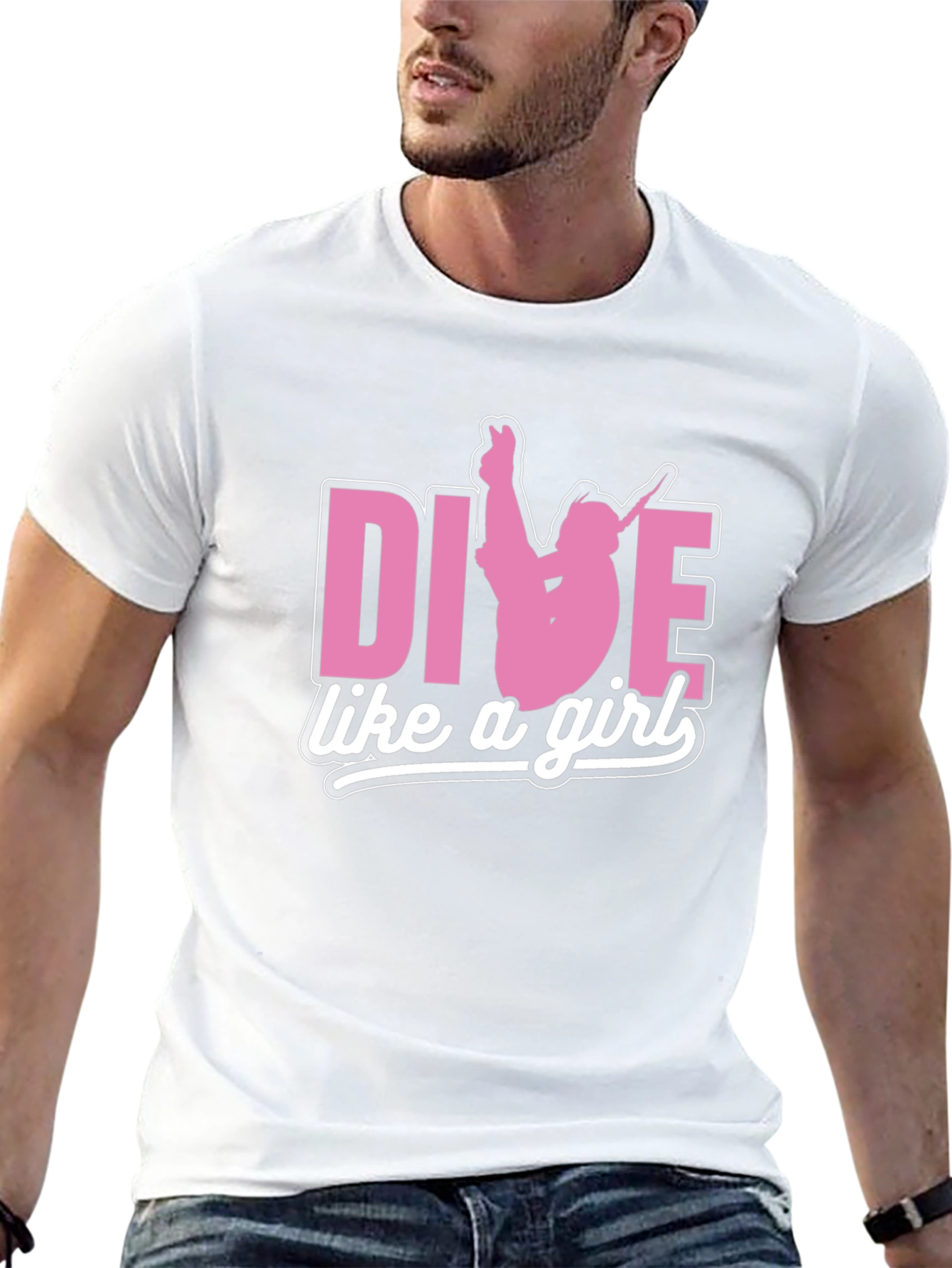 Dive Like A Girl T-Shirt - Stylish Diver Tee