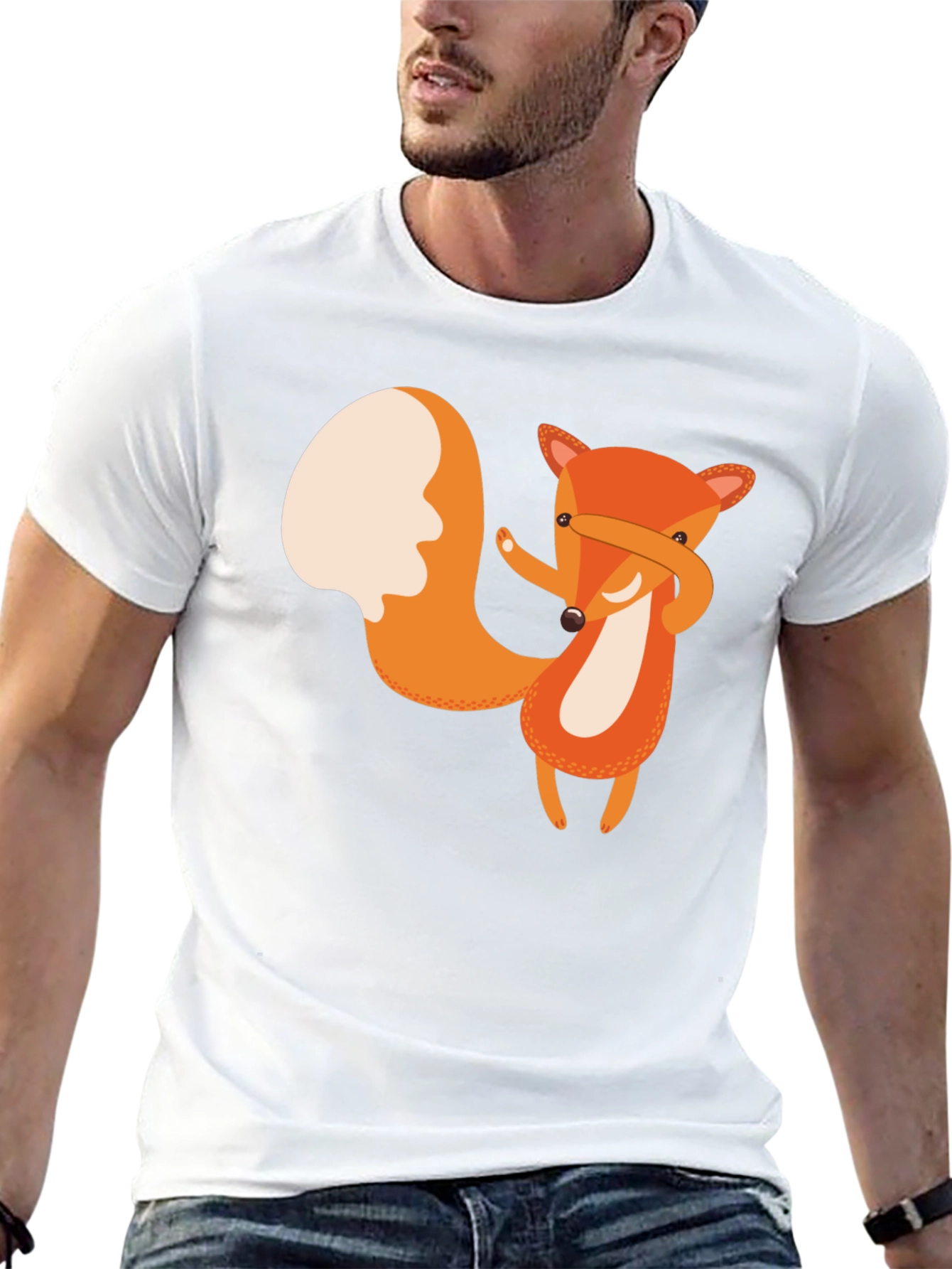 Dabbing Fox Graphic Tee - Black Cotton T-Shirt