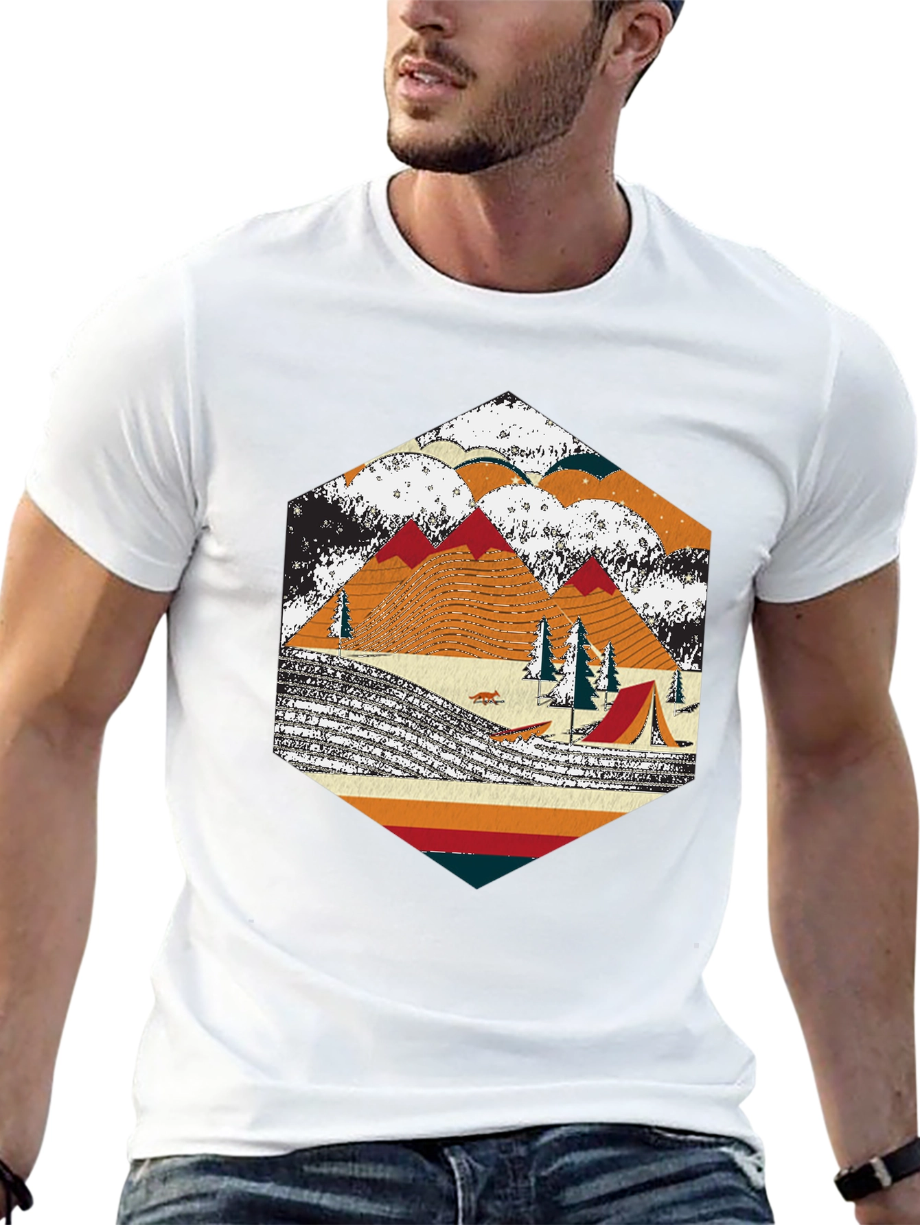 Retro Camping Graphic Tee - Adventure Awaits