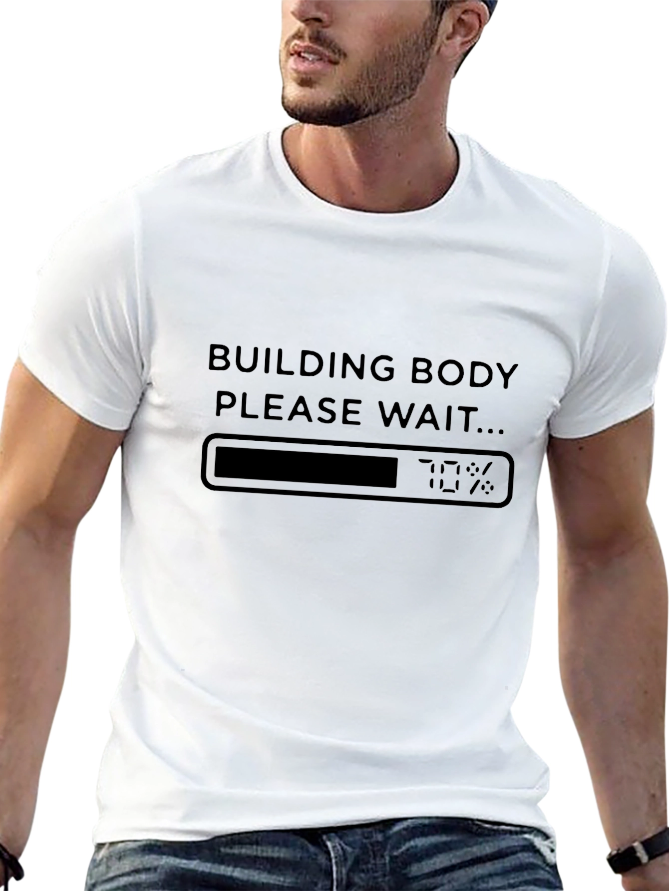 Building Body Loading T-Shirt Funny Workout Tee