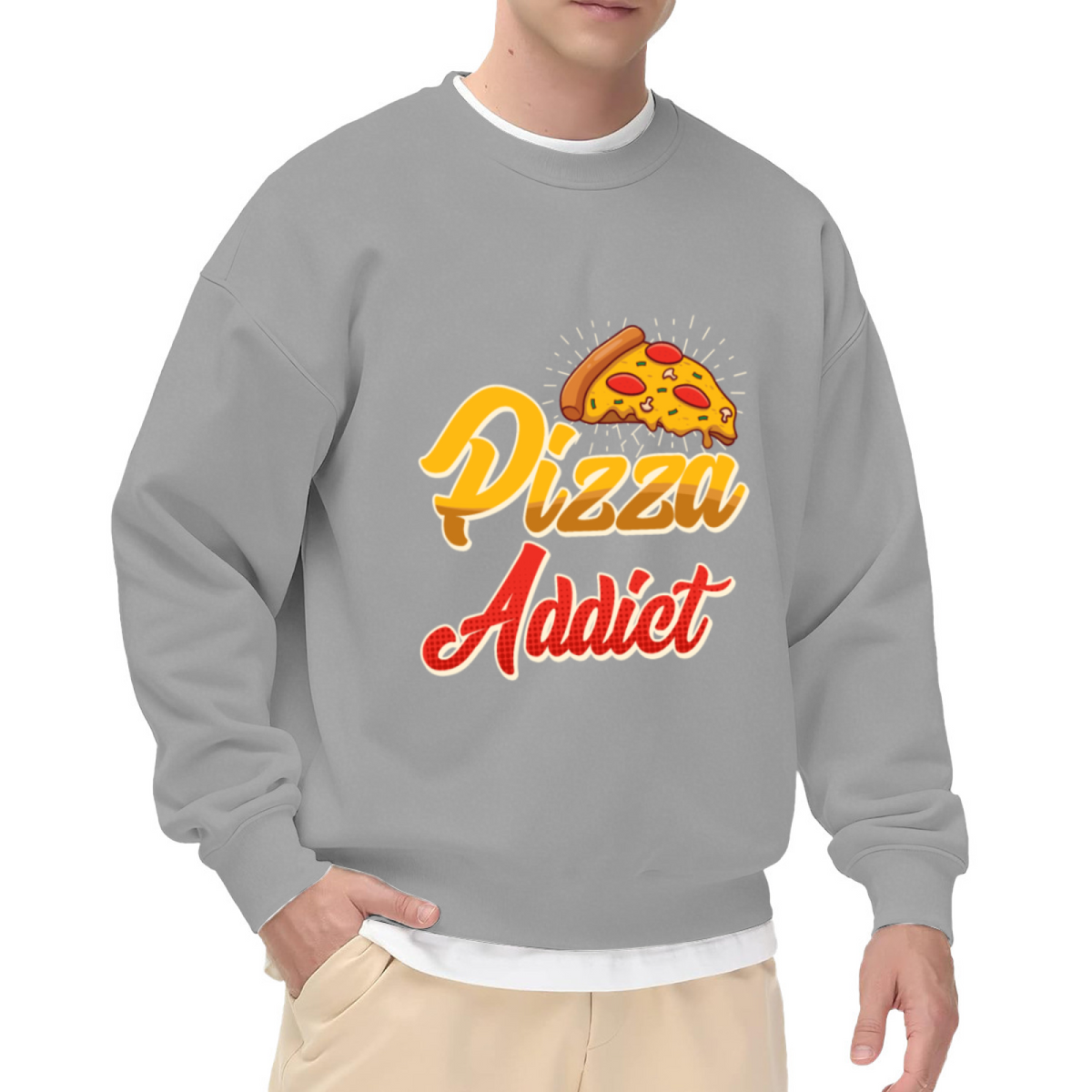 Glowing Pizza Slice - Funny Food Lover Graphic ԲÁìÎÀÒ | Unisex Pullover Sweatshirt