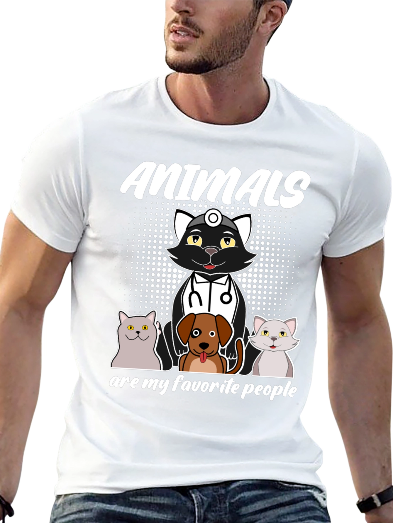 Animals Are My Favorite People Black T-Shirt