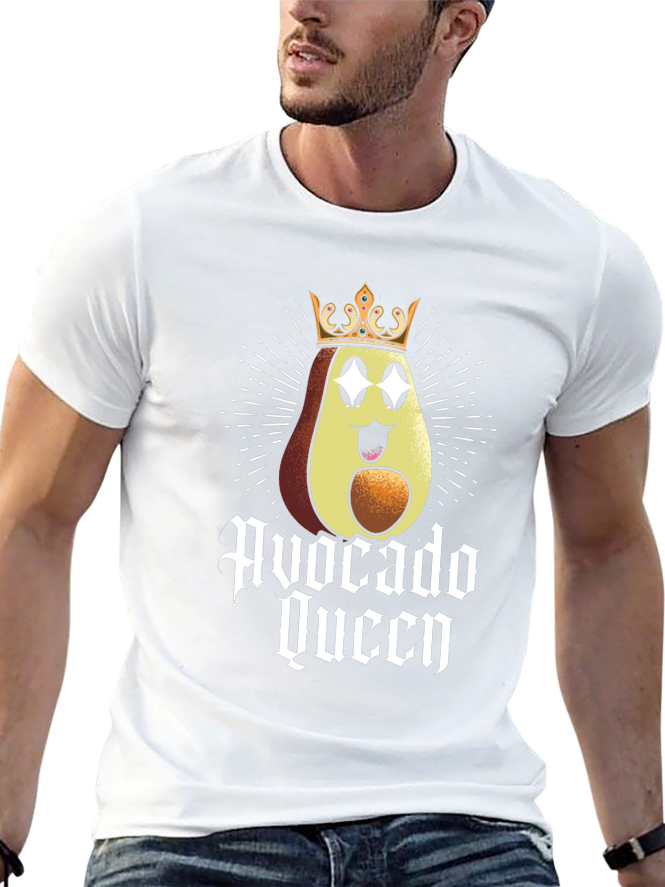 Avocado Queen Graphic Tee - Black Cotton T-Shirt