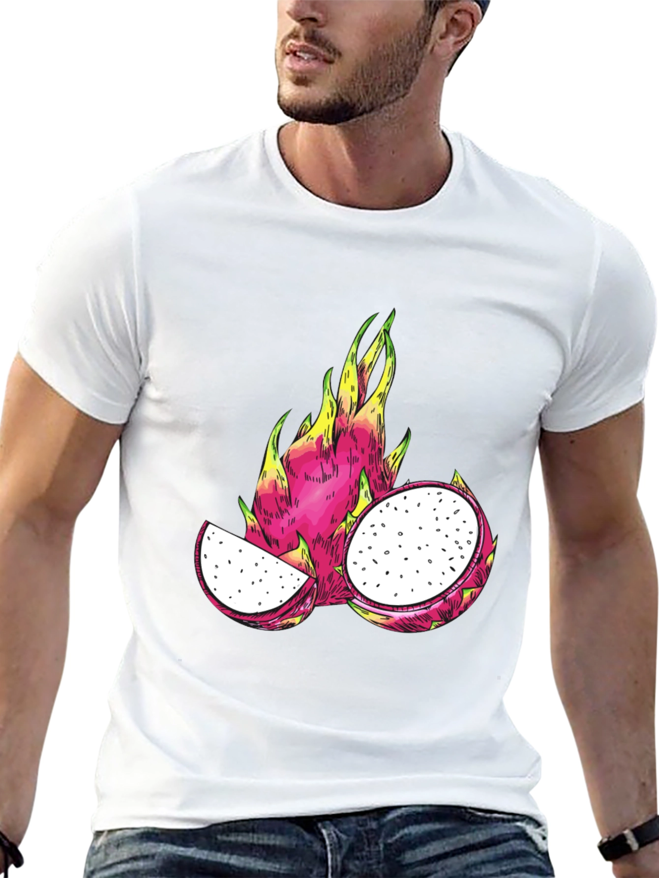Dragon Fruit Graphic T-Shirt - Black Cotton Tee