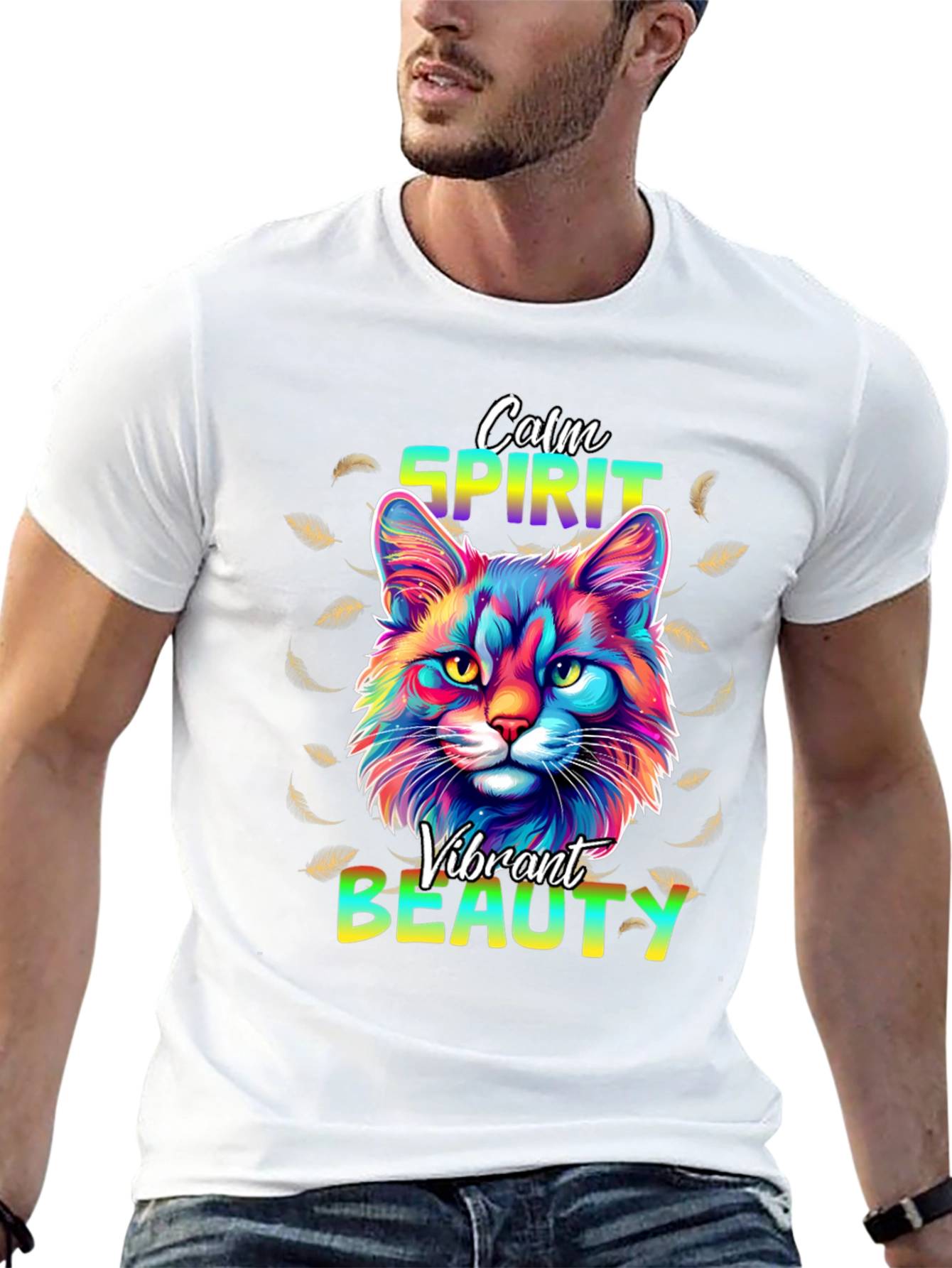 Calm Spirit Vibrant Beauty Cat T-Shirt