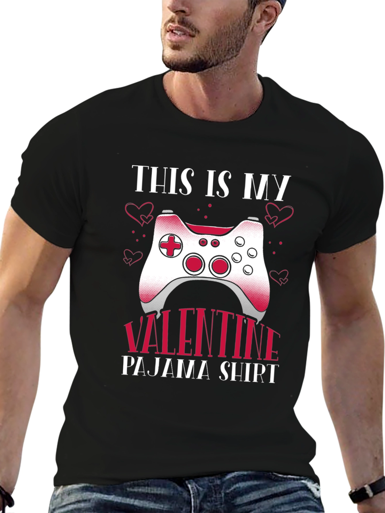 Gamer Valentines Day Pajama T-Shirt