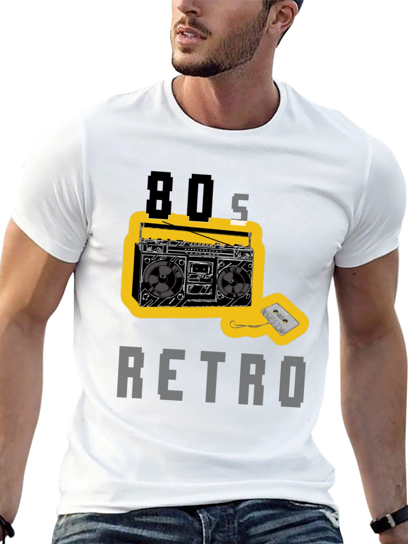 80s Retro Boombox Graphic T-Shirt