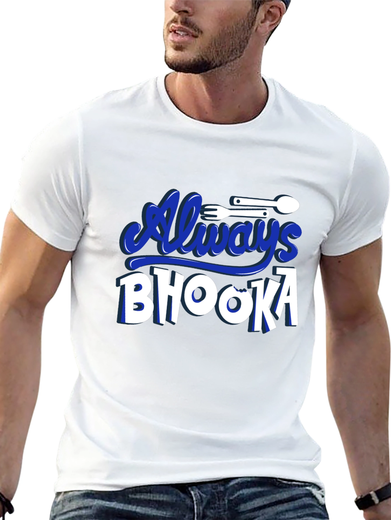 Always Bhooka Graphic Tee - Black Cotton T-Shirt
