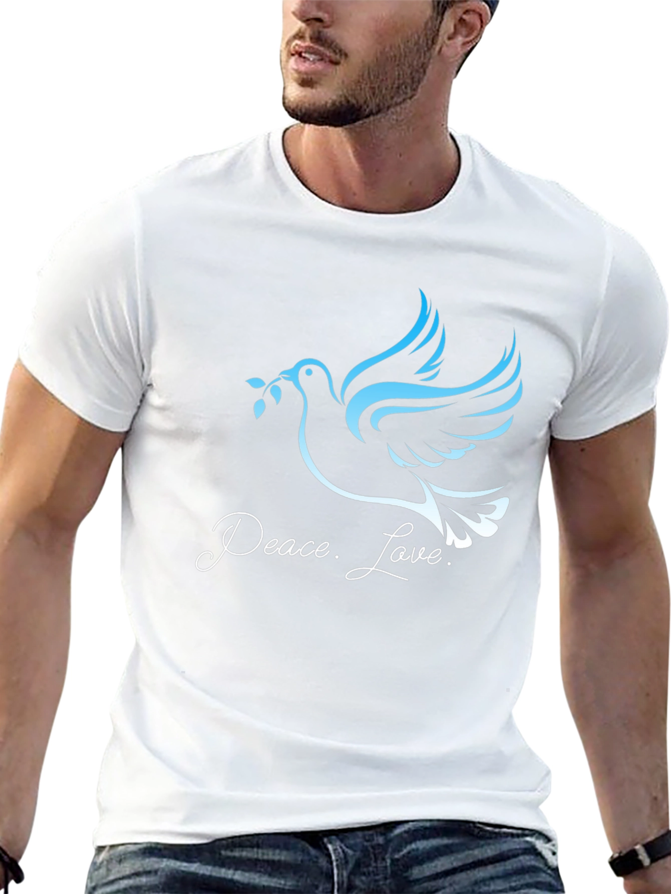 Peace and Love Dove Graphic Tee - Black