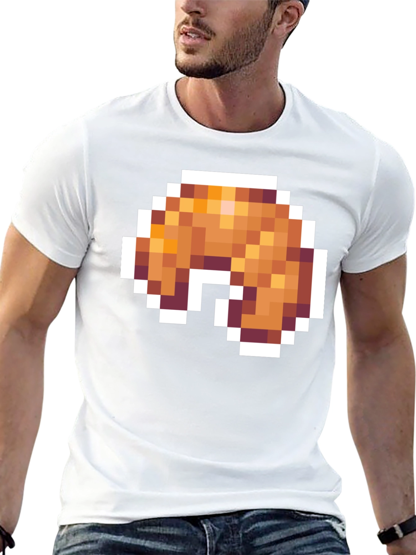 Pixel Croissant T-Shirt - Gamer Food Tee