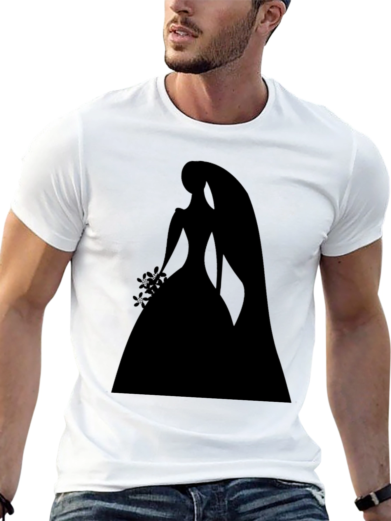 Bridal Silhouette Graphic Tee - Black