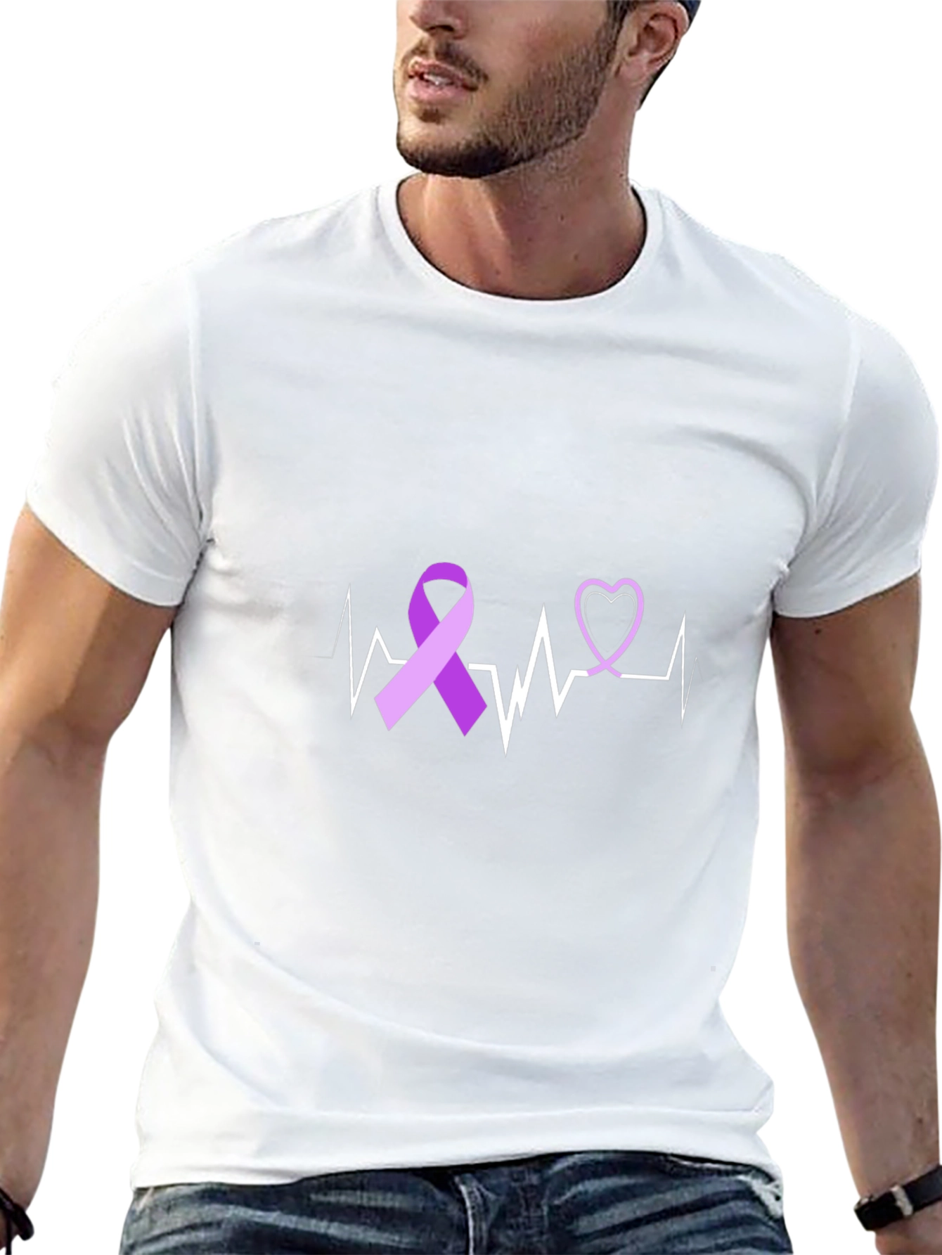 Purple Ribbon Heartbeat Awareness T-Shirt