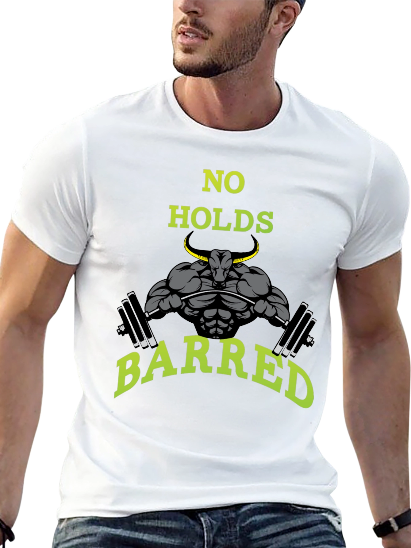 No Holds Barred Bull Gym T-Shirt