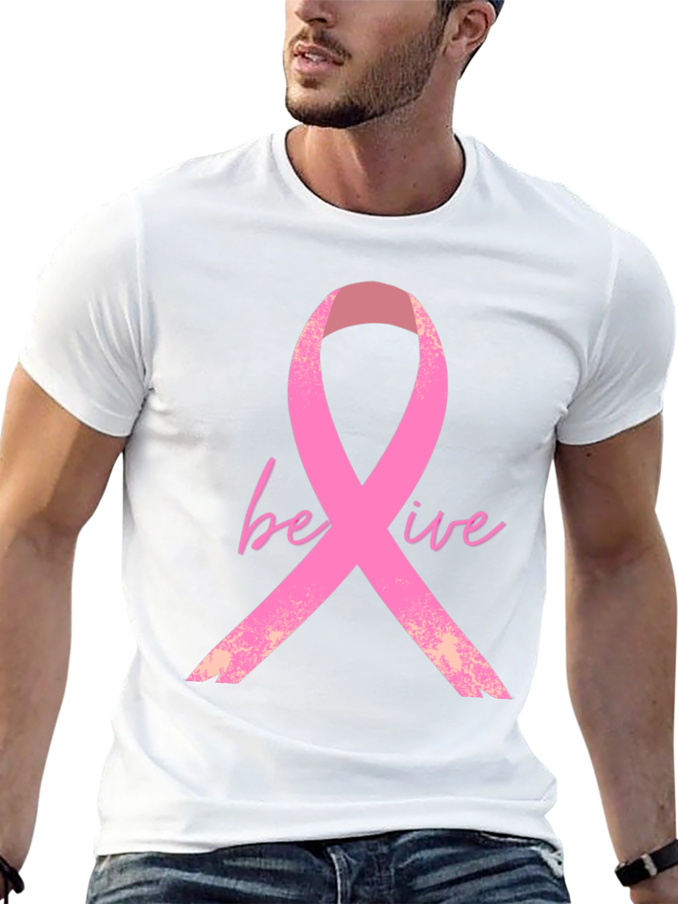 Believe Ribbon Tee - Breast Cancer Awareness Shirt