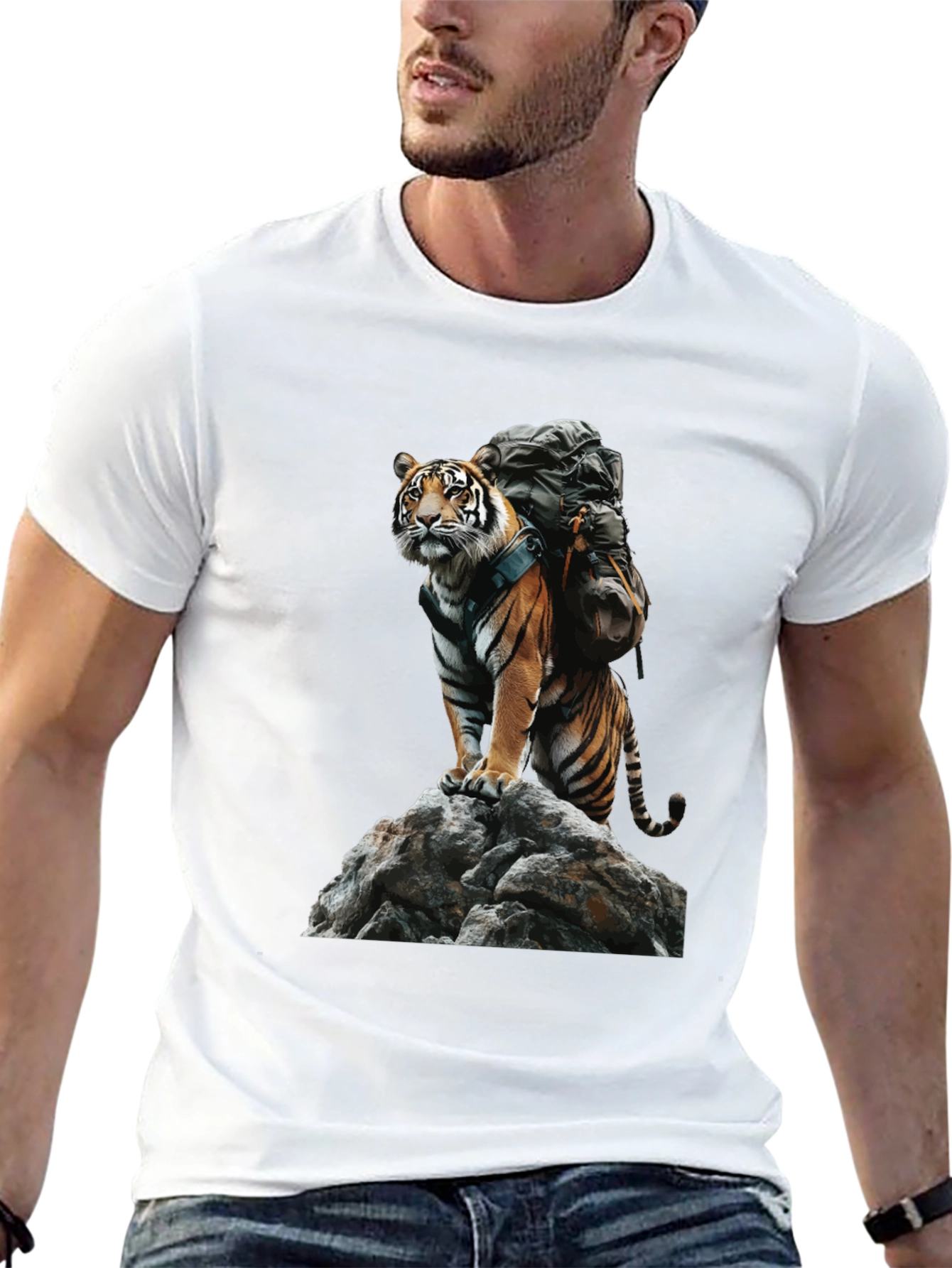 Tiger on Rock Graphic Tee
