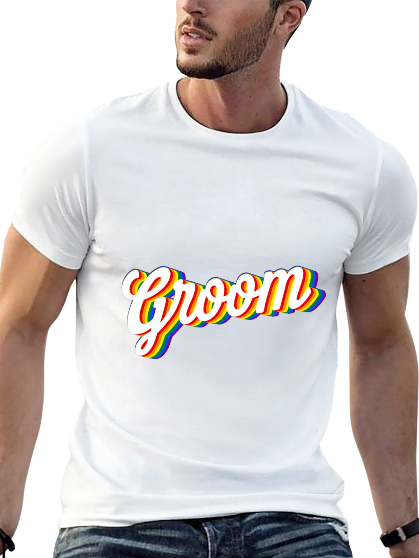 Groom Rainbow Pride T-Shirt - Black