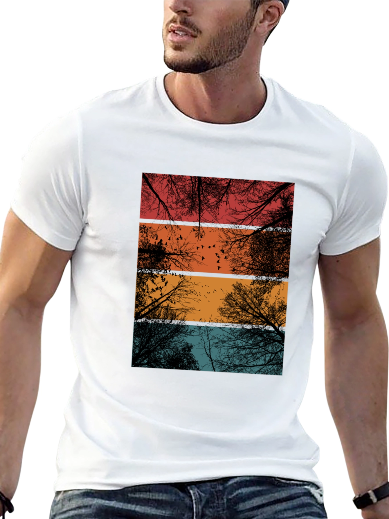 Retro Trees T-Shirt - Nature Lover Tee
