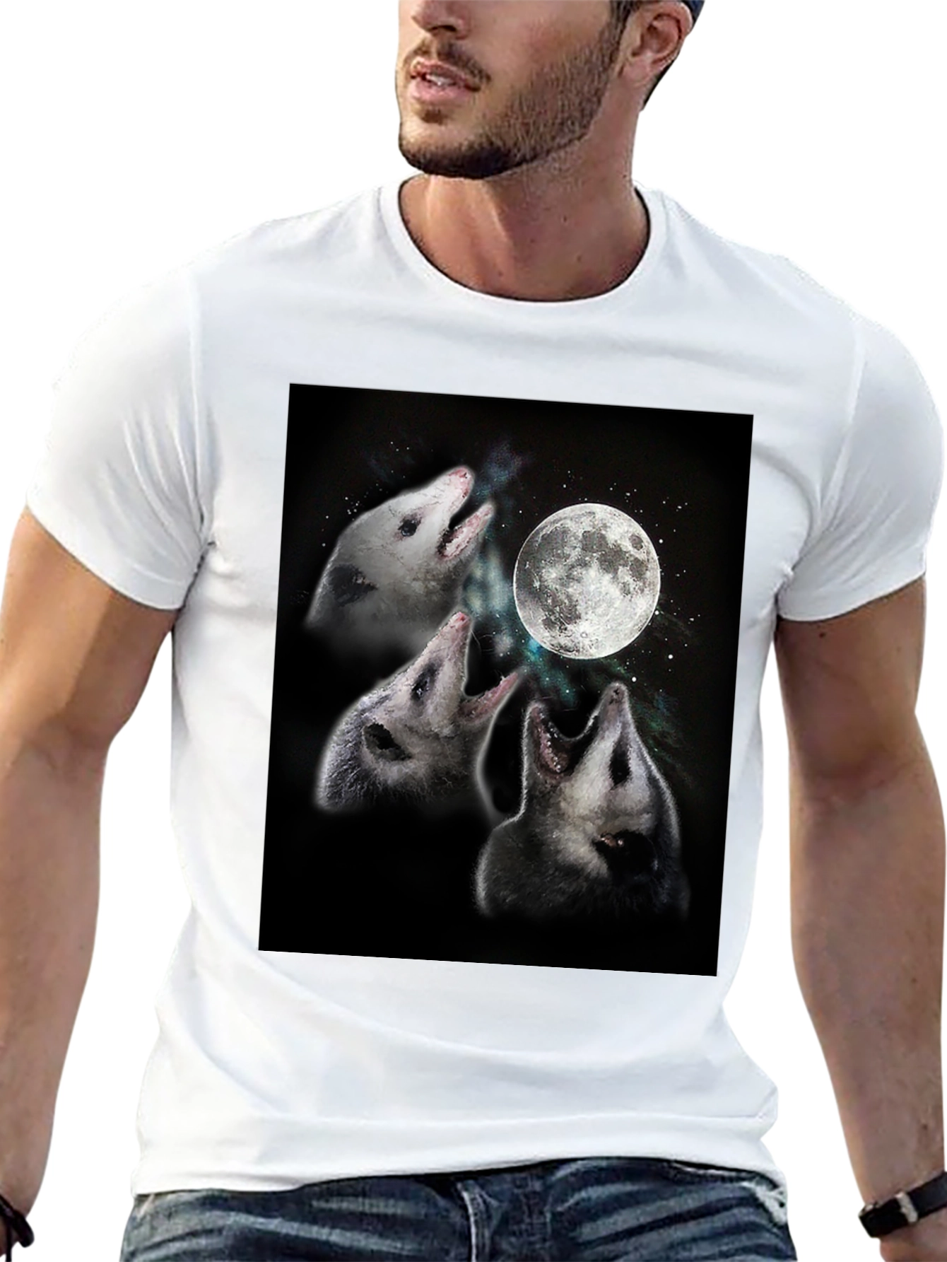 Opossums Howling at Moon Graphic Tee