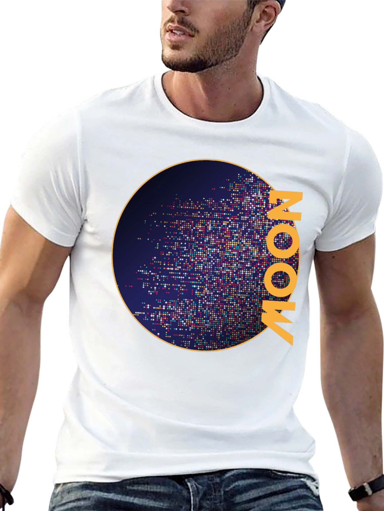 Moon Graphic Black T-Shirt