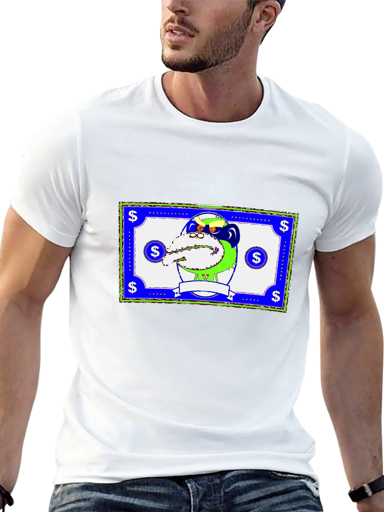 Novelty Cartoon Graphic Print T-Shirt