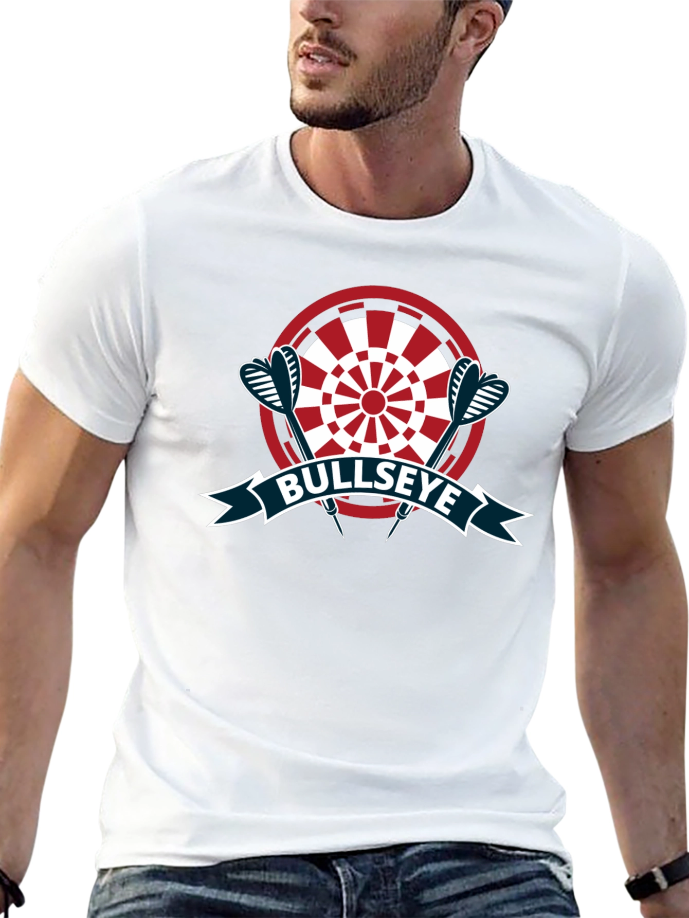 Bullseye Dartboard Graphic Tee - Black Casual T-Shirt