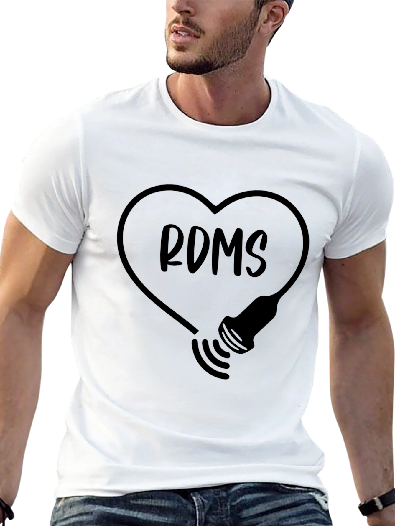 RDMS Heartbeat Ultrasound T-Shirt - Black