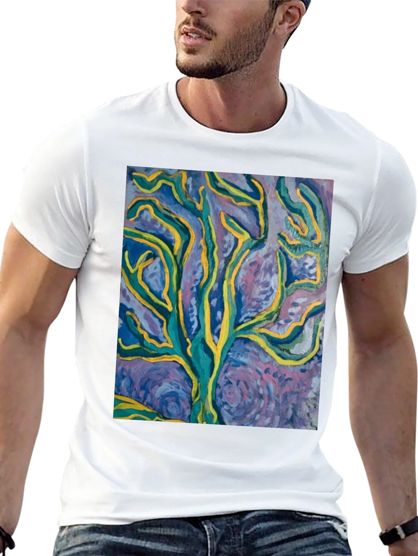 Abstract Tree Art Black T-Shirt