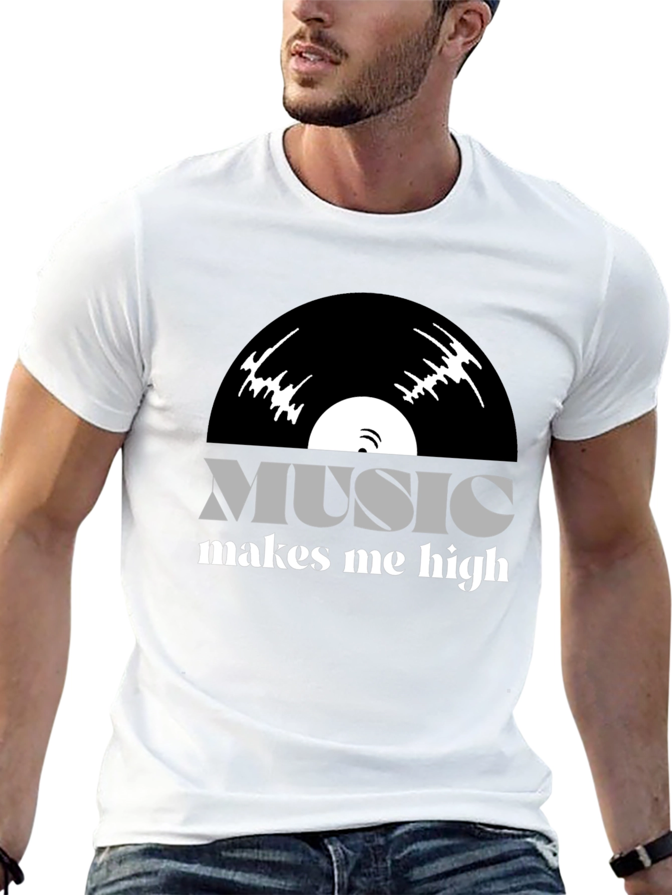 Music Makes Me High T-Shirt - Vinyl Design