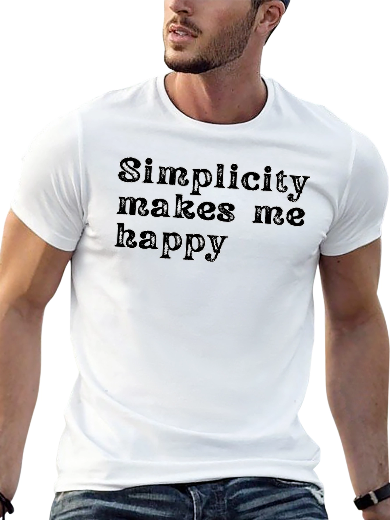 Simplicity Makes Me Happy Black Graphic Tee
