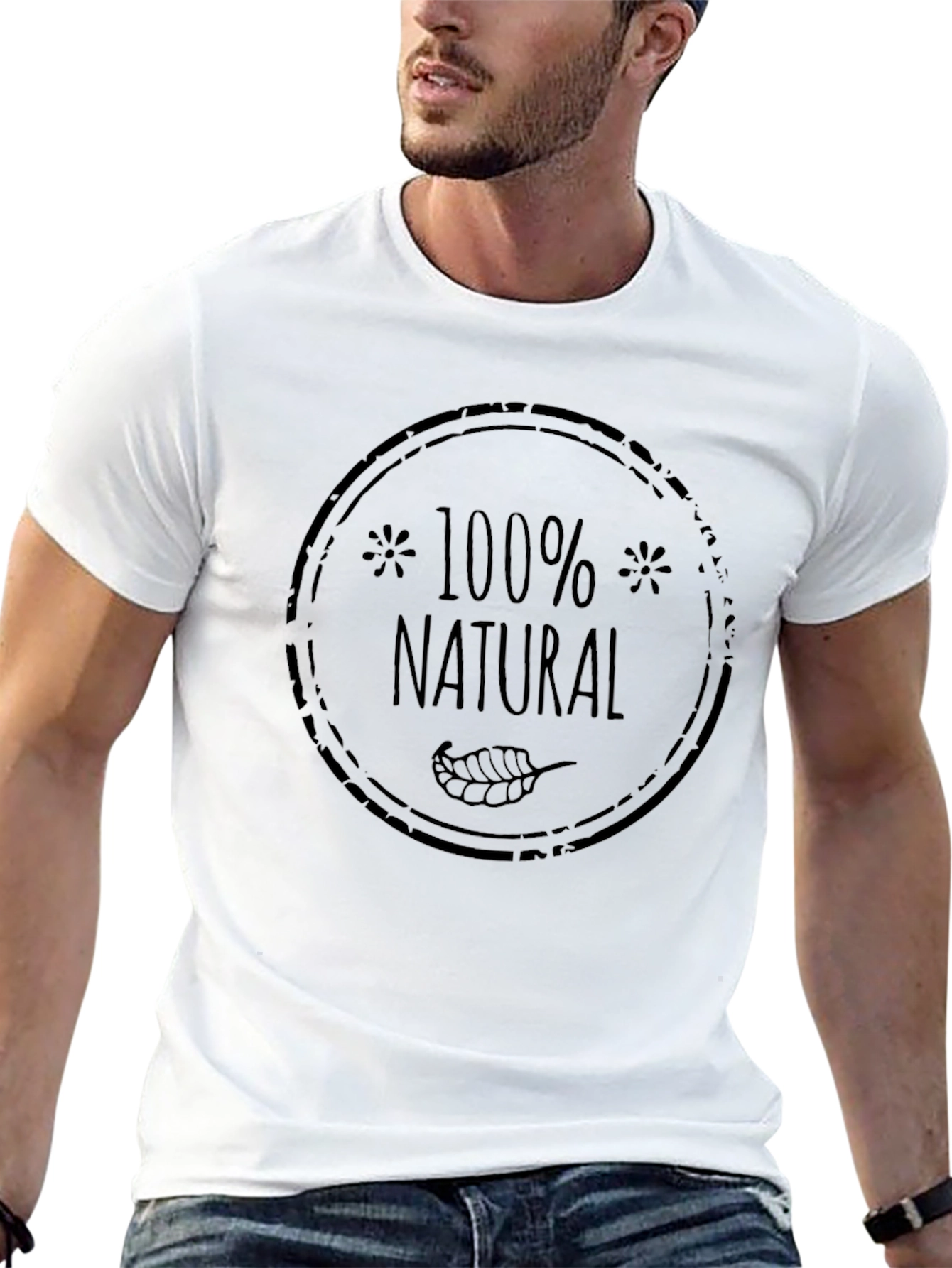 100% Natural Graphic Print T-Shirt