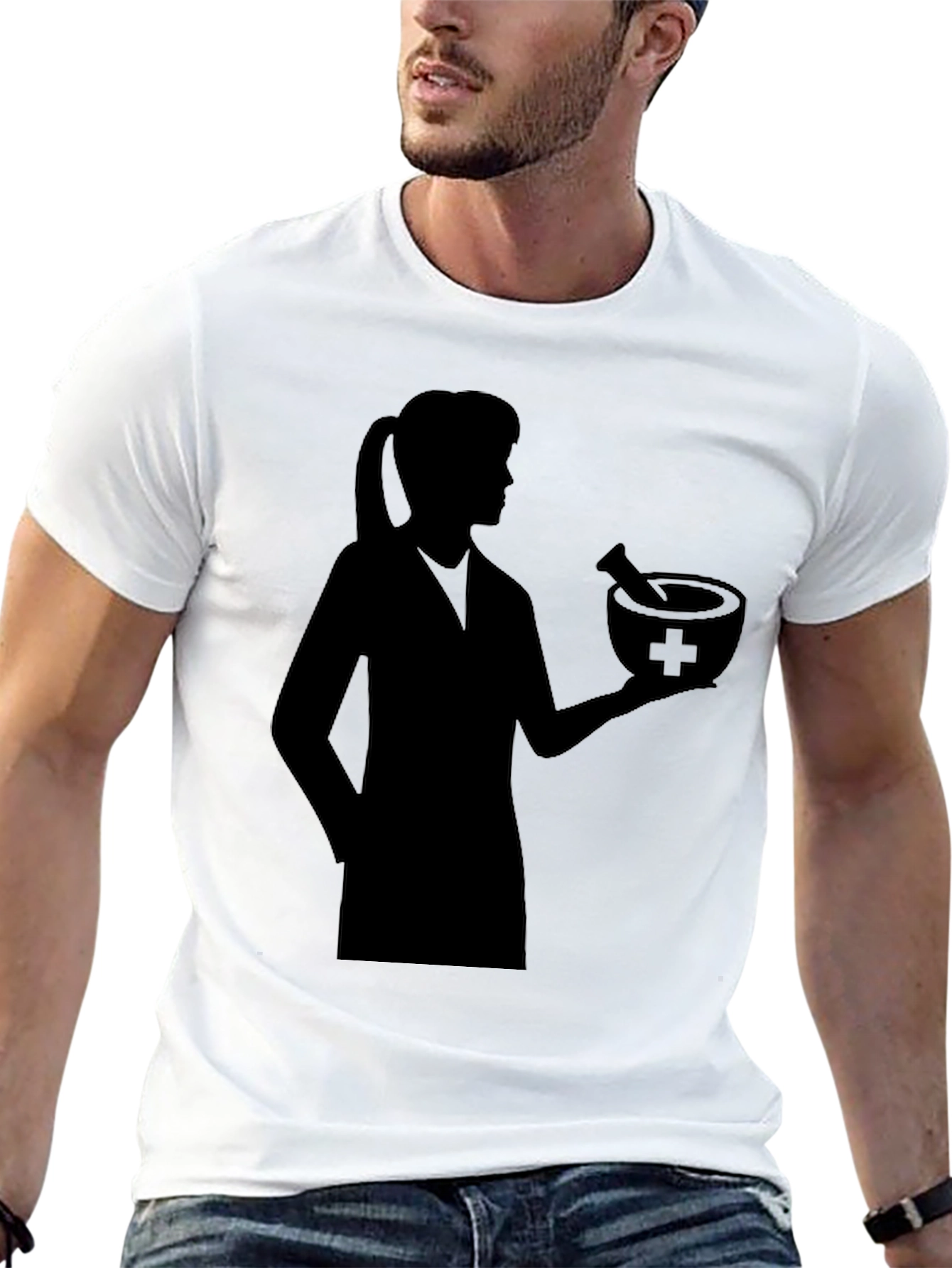 Pharmacist Silhouette Black T-Shirt