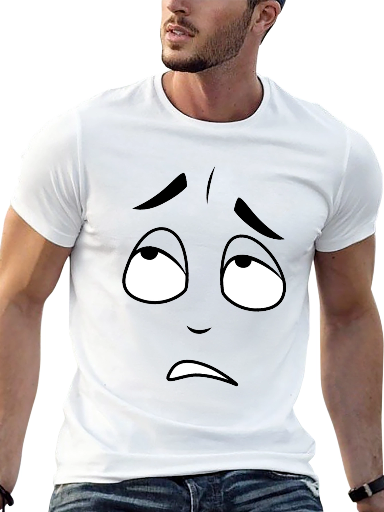 Sad Face Graphic Tee - Mens Black T-Shirt