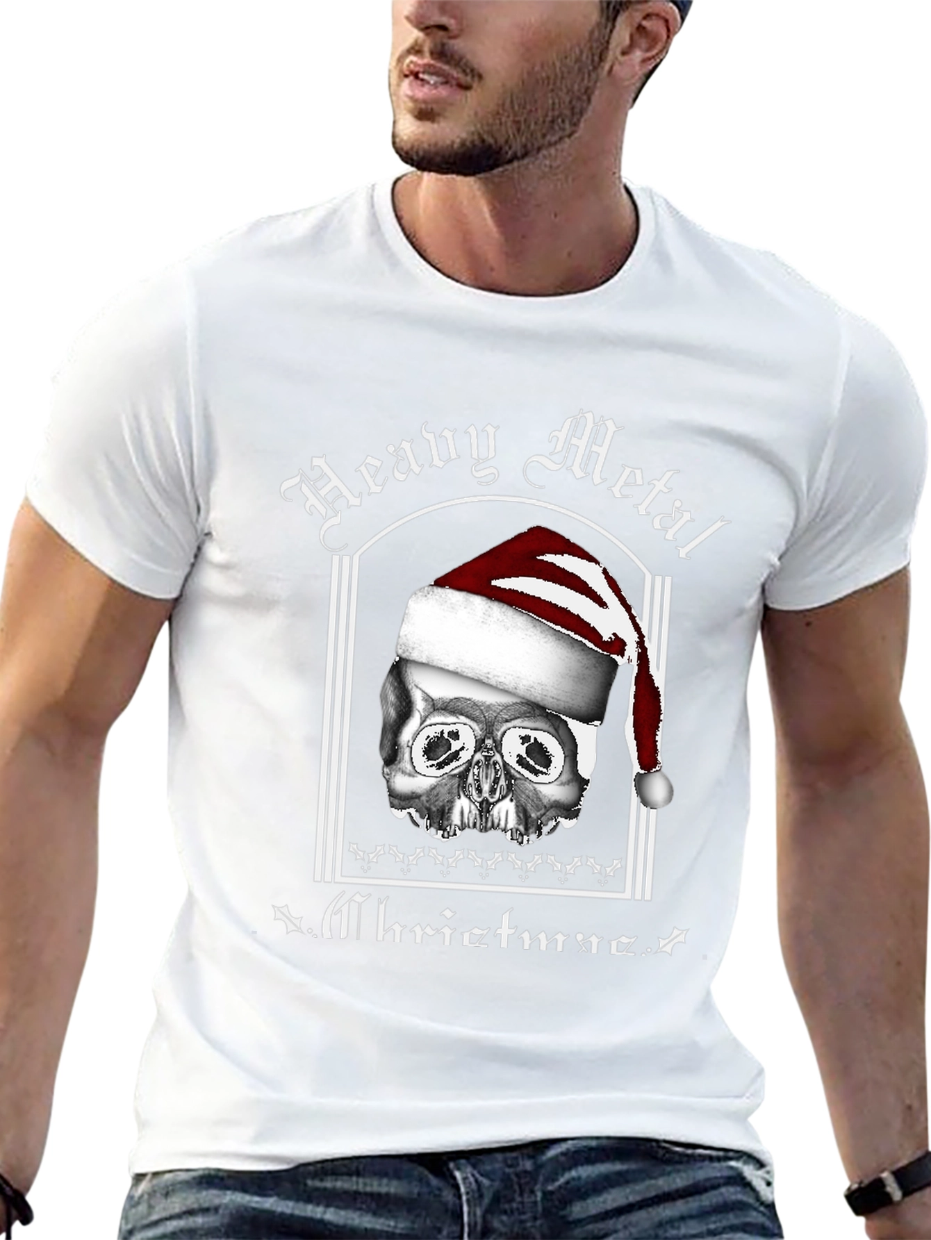 Heavy Metal Christmas Skull T-Shirt