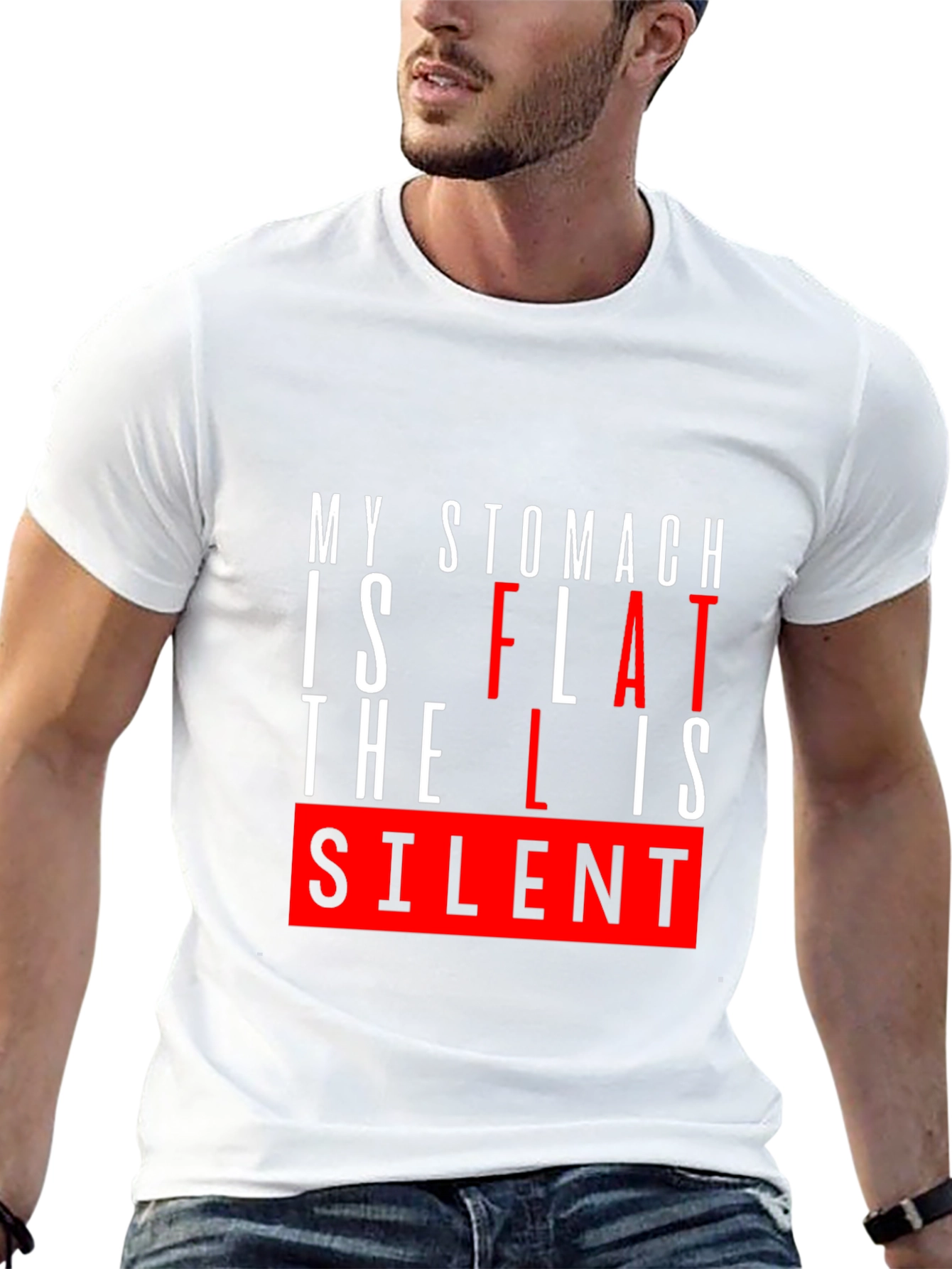 Funny Flat Stomach Humor T-Shirt
