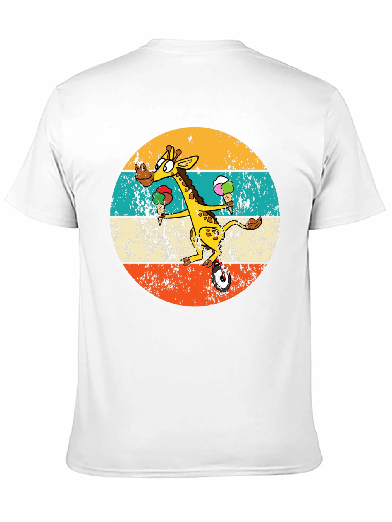 Giraffe Ice Cream Unicycle T-Shirt