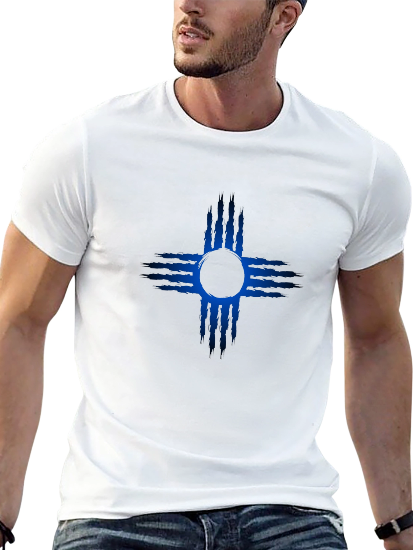 New Mexico Zia Symbol T-Shirt - Mens Black Tee