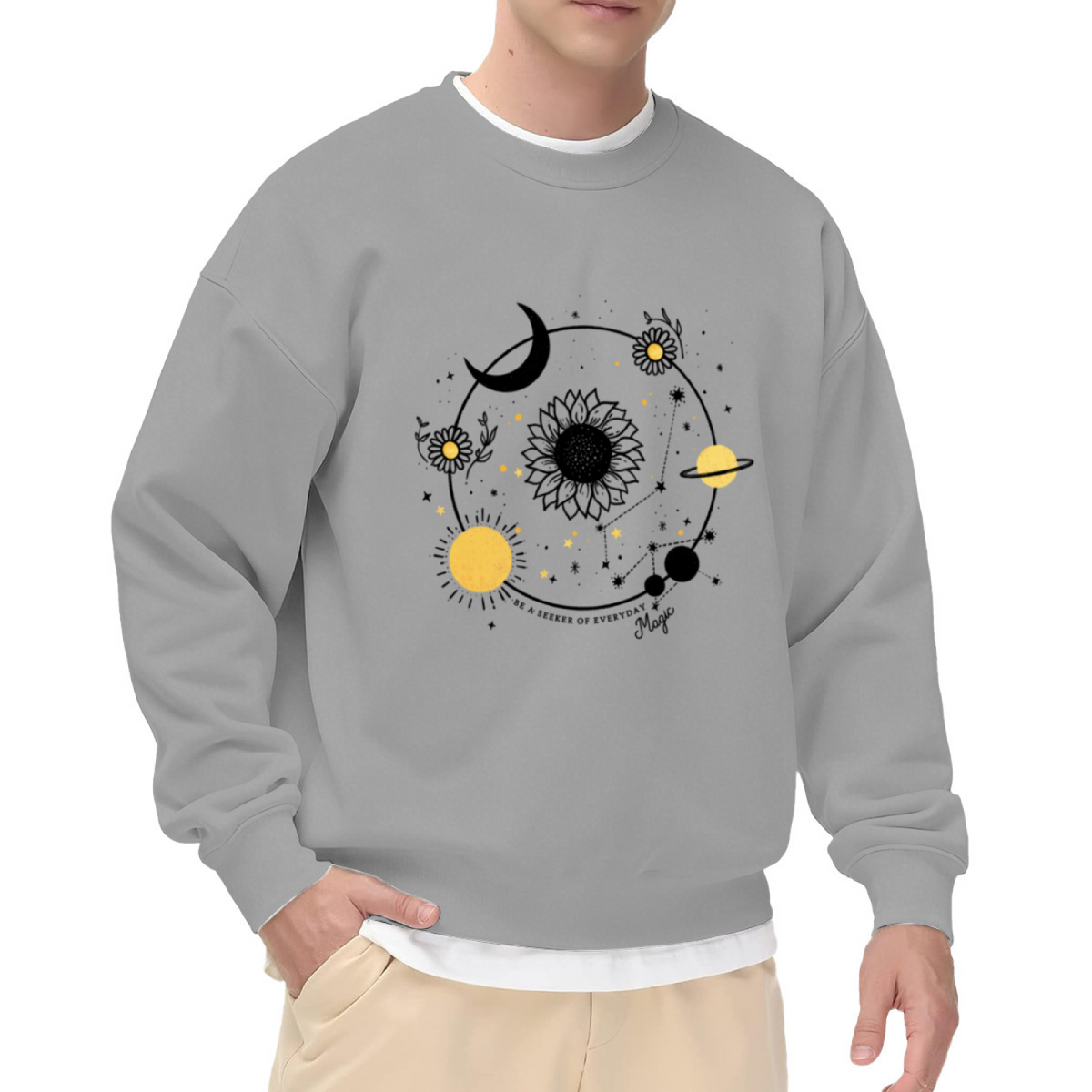 BE A SEEKER OF EVERYDAY MAGIC - Sun & Moon Graphic ԲÁìÎÀÒ | Unisex Pullover Sweatshirt