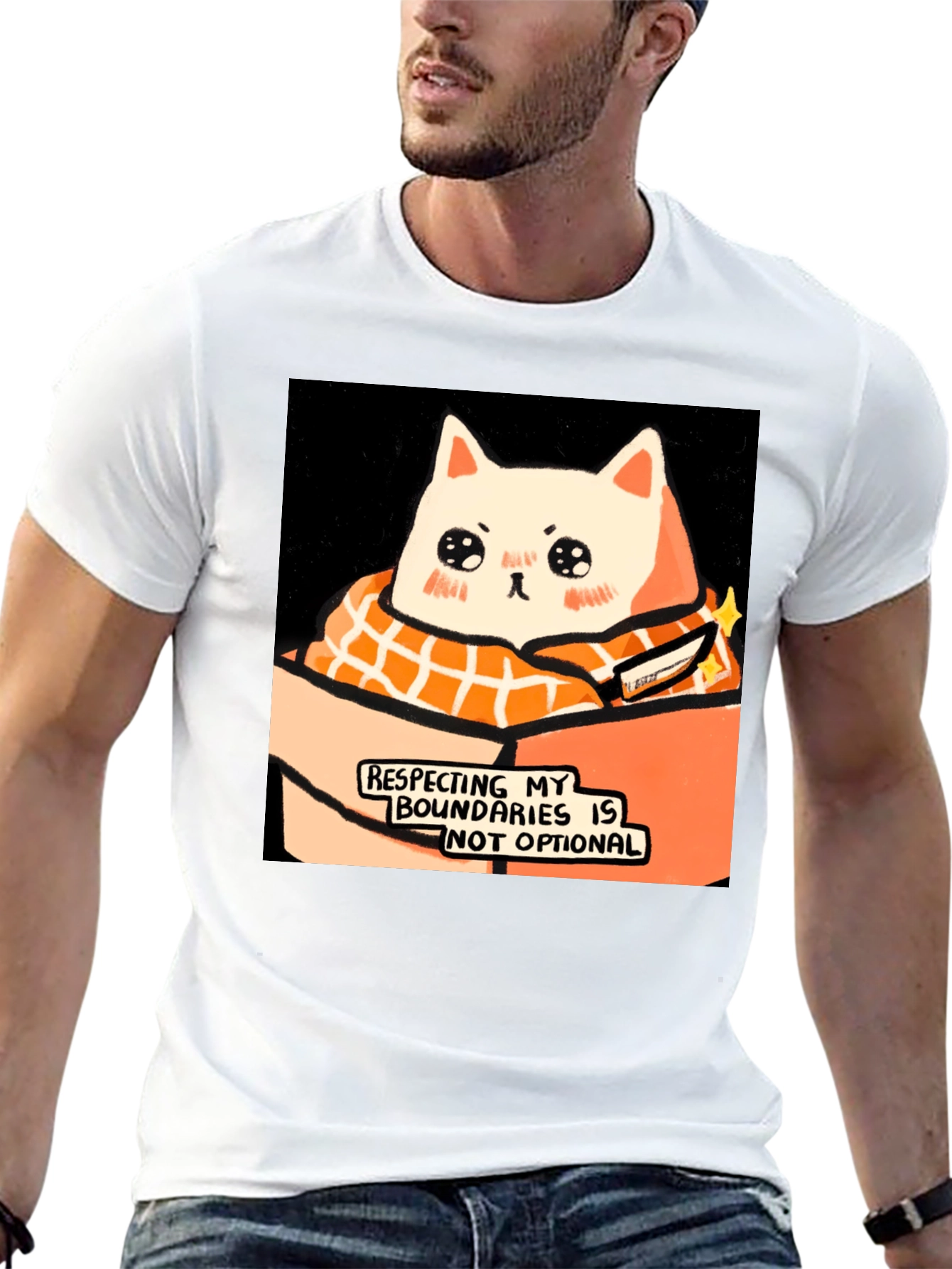 Respect Boundaries Cat T-Shirt