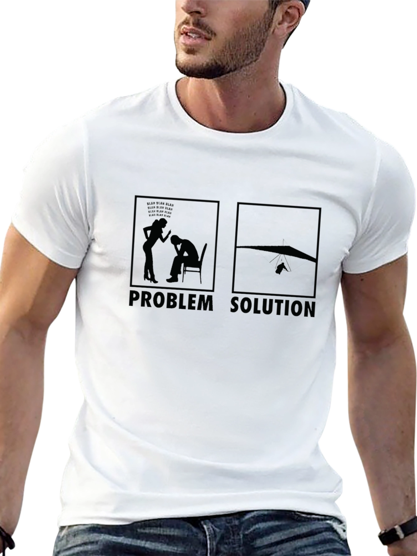 Hang Gliding Problem Solution T-Shirt - Black