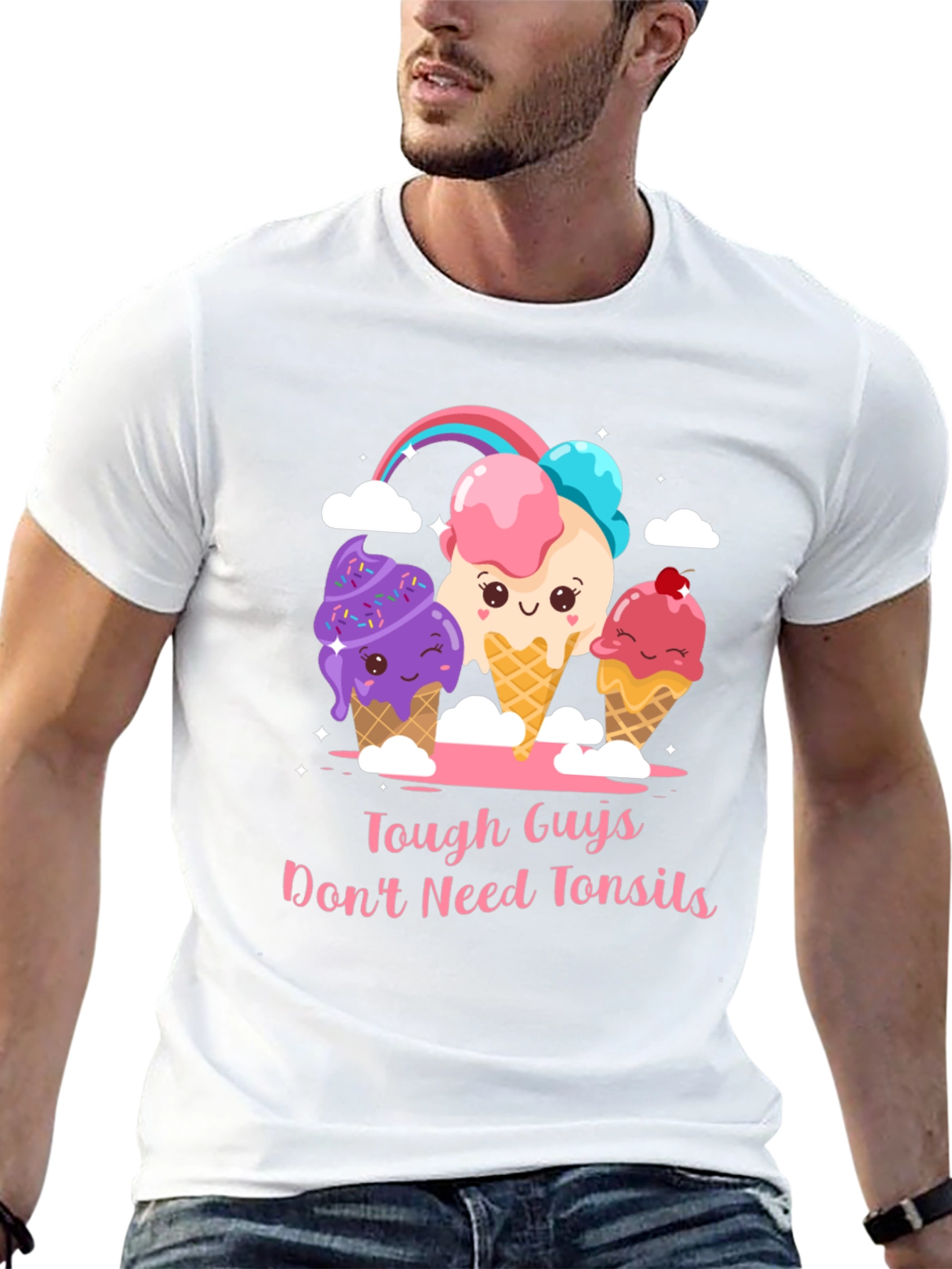 Tough Guys Dont Need Tonsils Ice Cream T-Shirt