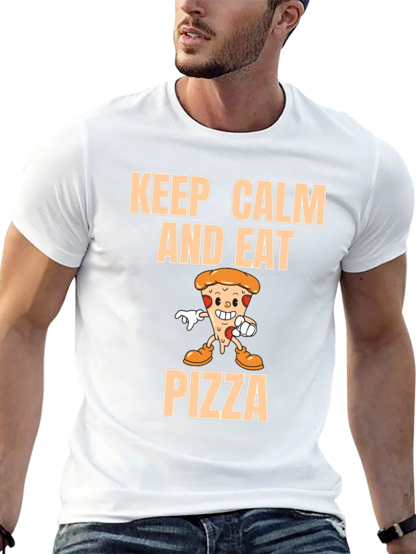 Keep Calm and Eat Pizza Graphic T-Shirt