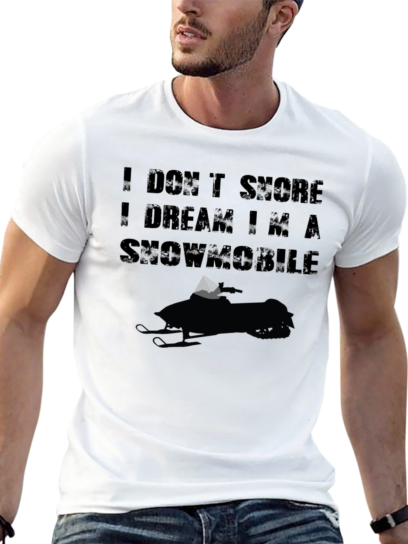Snowmobile Dream T-Shirt - Black Graphic Tee