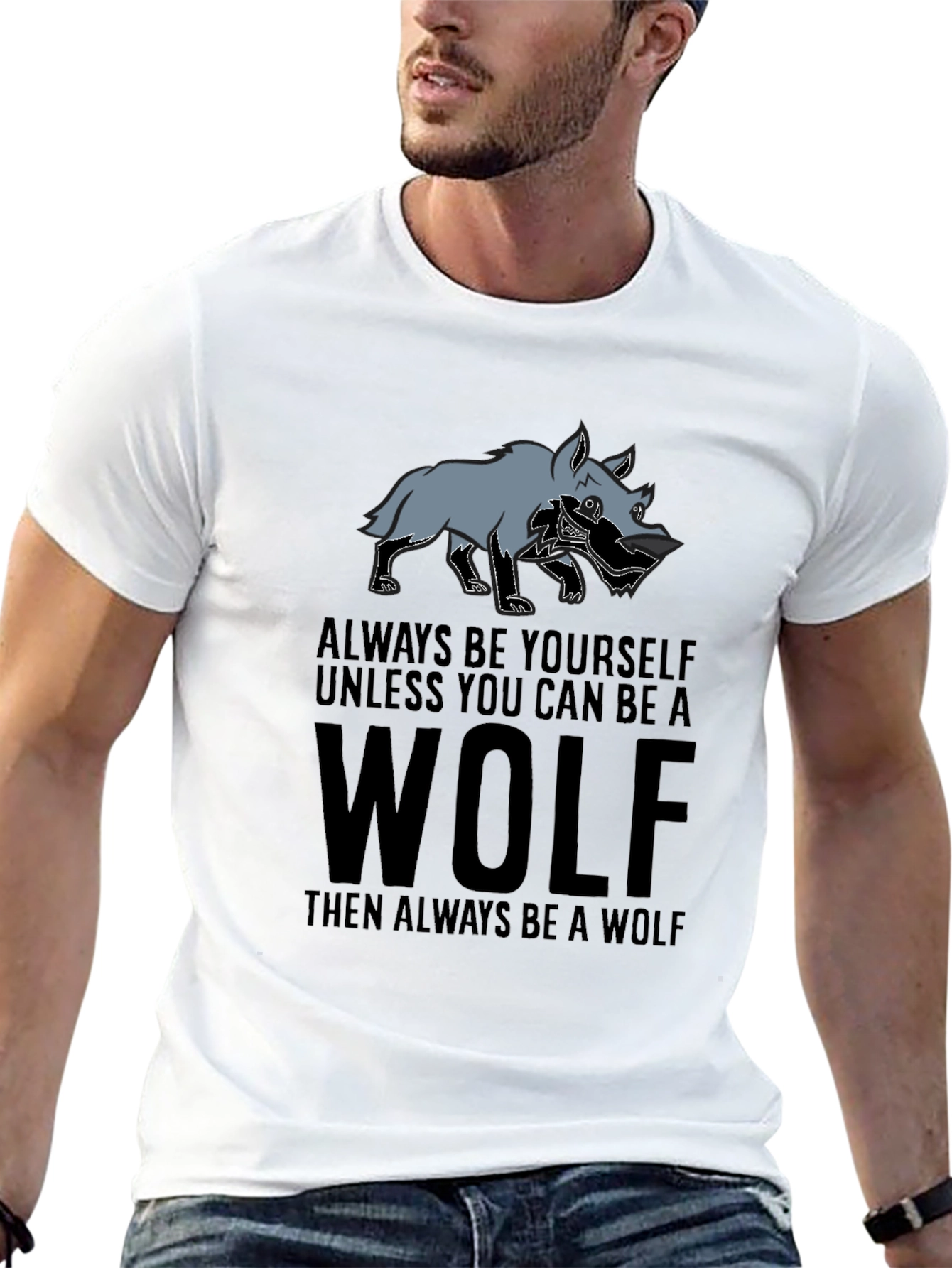 Always Be A Wolf Graphic Tee - Black T-Shirt