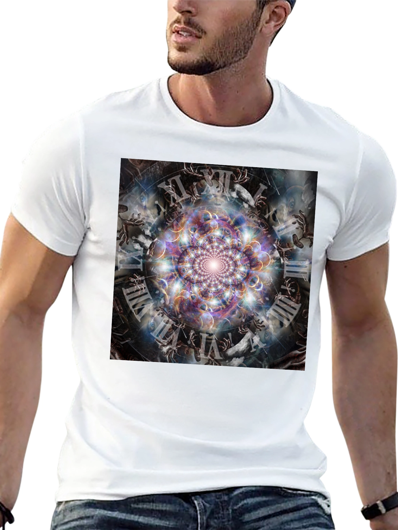Surreal Time Mandala Graphic Tee